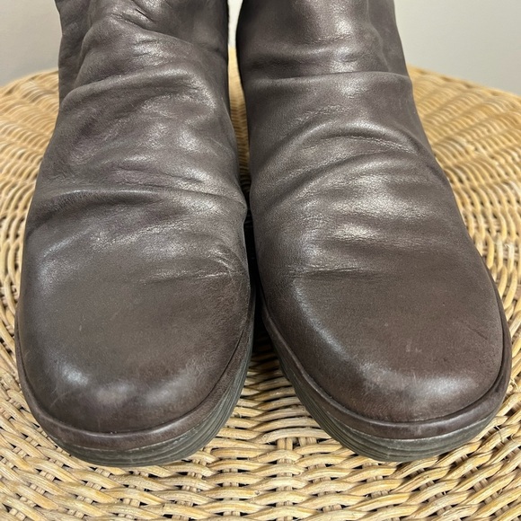 Fly London Yama Brown Suede & Leather Wedge Ankle Boots - Picture 12 of 12